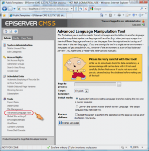 Advanced Language Manipulation Tool for EPiServer